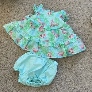 Colorful dress with matching bloomera